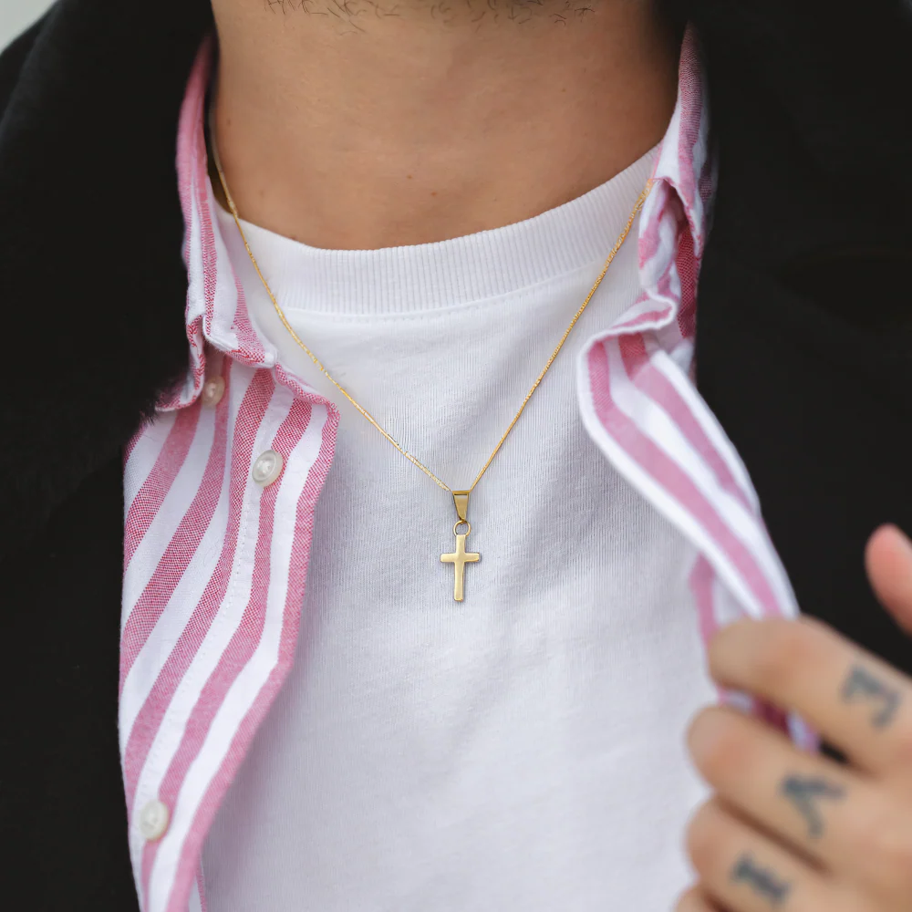 Mini Cross (Thin Chain) - 18K Gold - Image 5