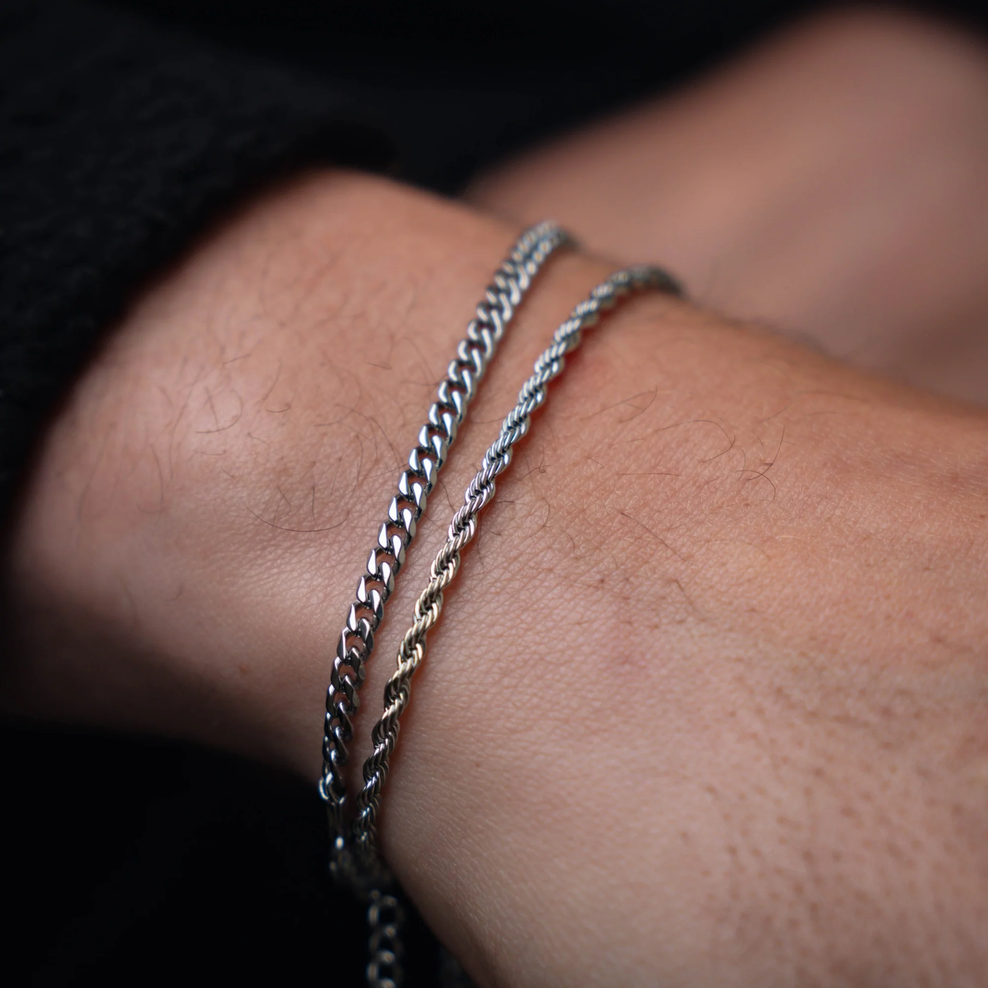 Silver Cuban Bracelet (3MM) - Image 3