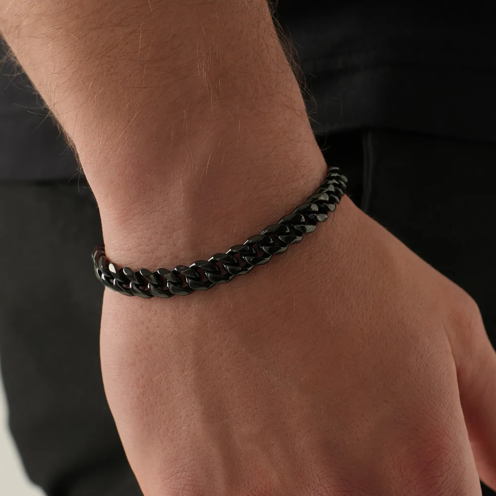Black Cuban Bracelet (8MM) - Image 5