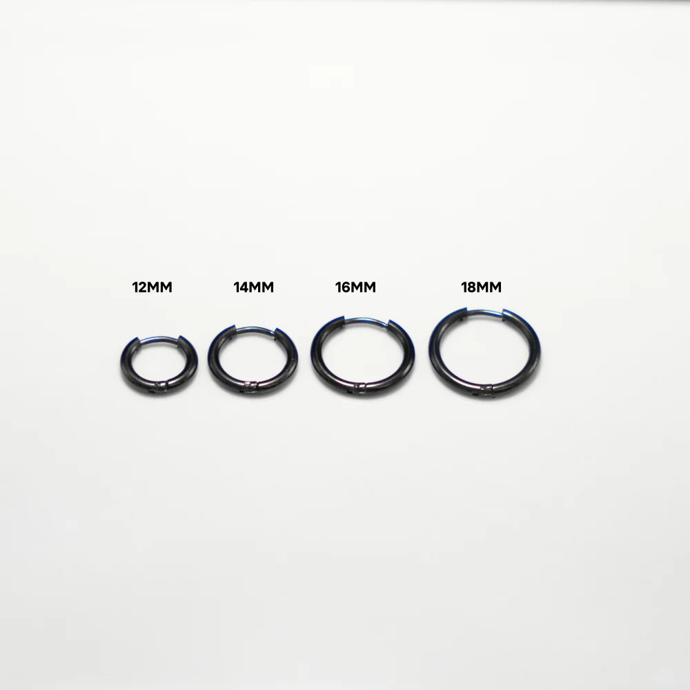 Black Hoop Earrings - Image 5