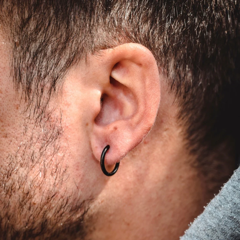 Black Hoop Earrings - Image 3