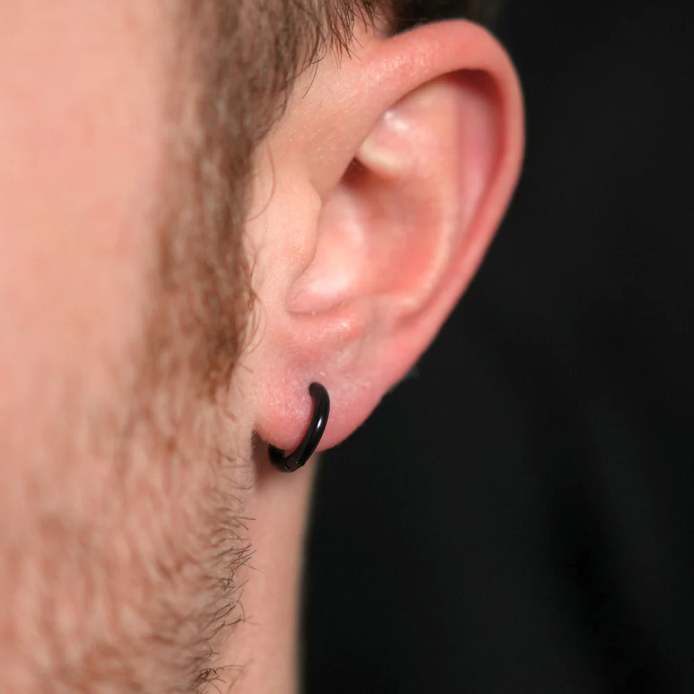 Black Hoop Earrings - Image 6