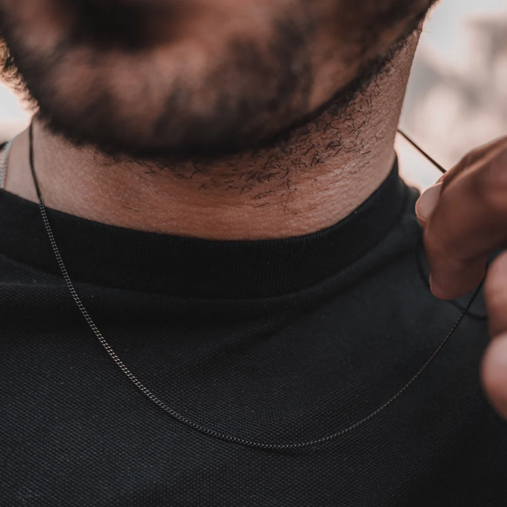Black Thin Cuban Chain (1.5MM) - Image 3