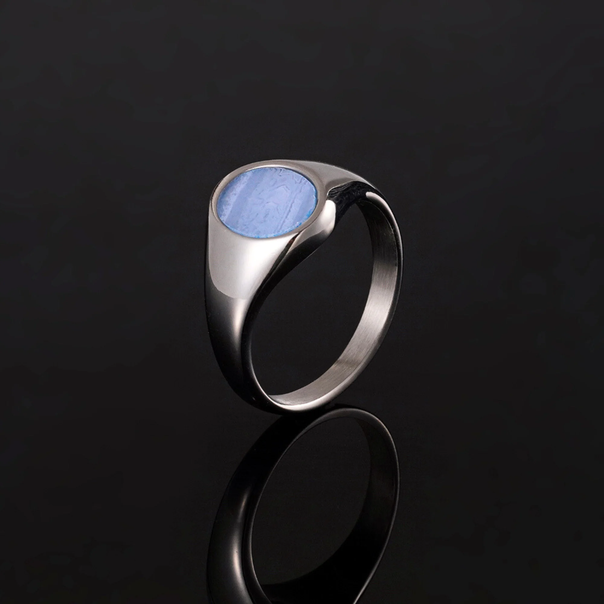 Blue Lace Agate Ring - Silver - Image 3