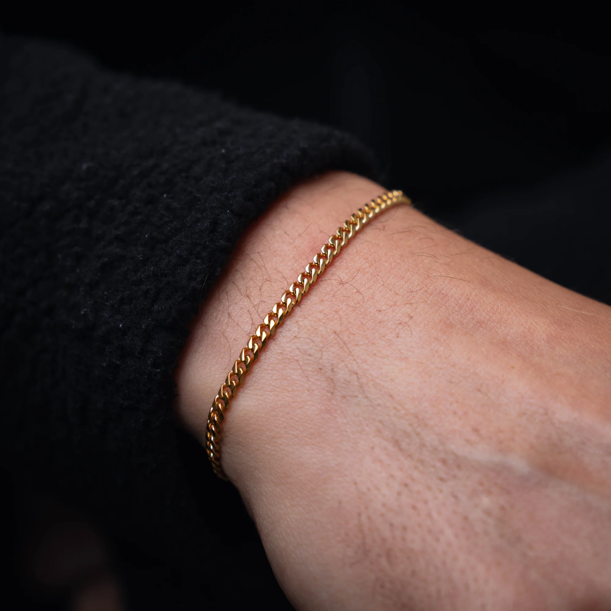 Gold Cuban Bracelet (3MM) - Image 3
