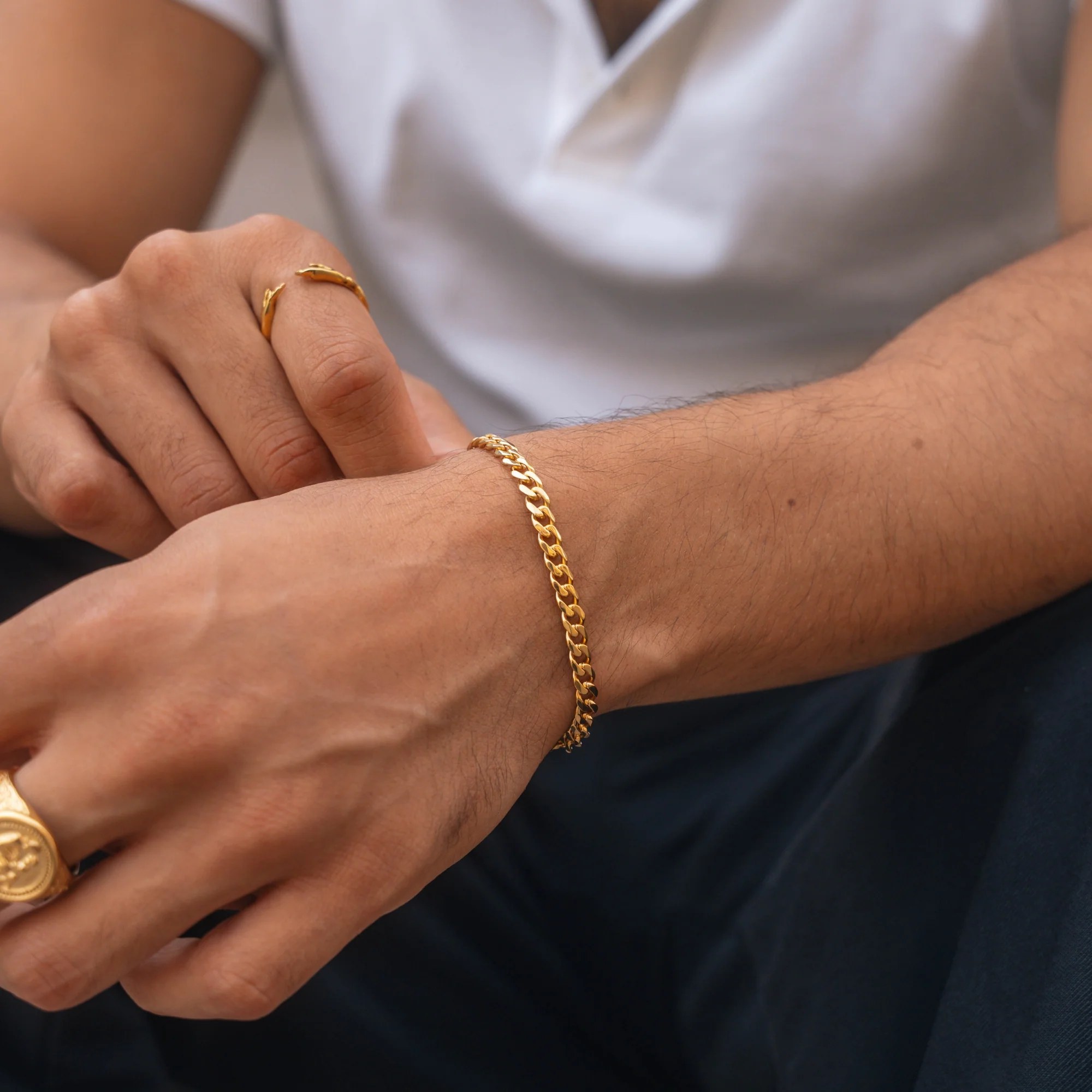 Gold Cuban Bracelet (5MM) - Image 3