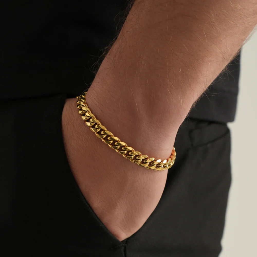 Gold Cuban Bracelet (8MM) - Image 4