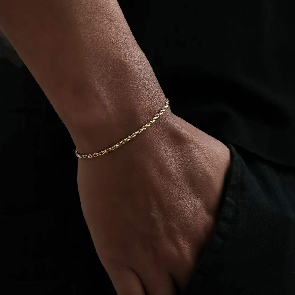 Gold Rope Bracelet (2.5MM) - Image 6