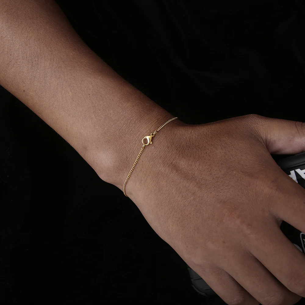 Gold Thin Cuban Bracelet (1.5MM) - Image 4