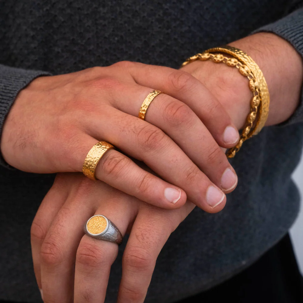 Hammered Band Ring - Silver - Image 7
