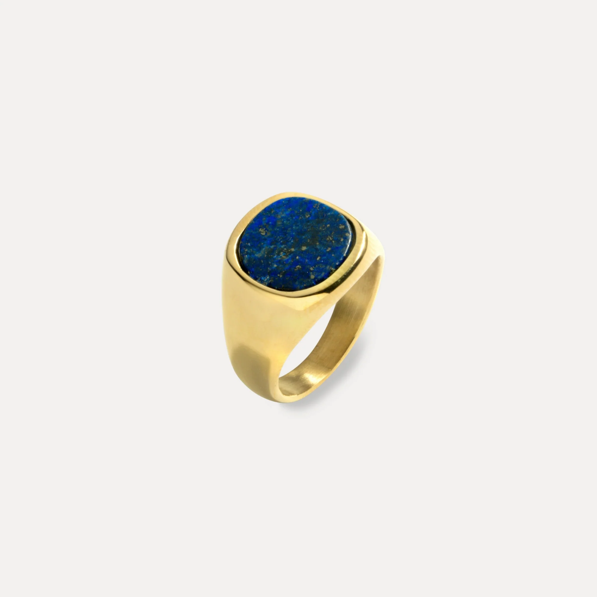 Large Lapis Signet Ring - Gold - Image 3