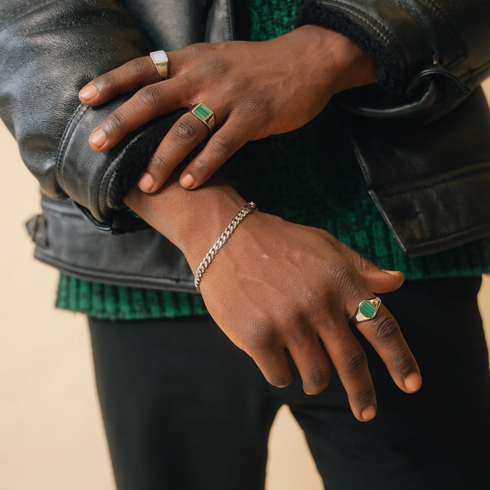 Malachite Signet Ring - Silver - Image 6