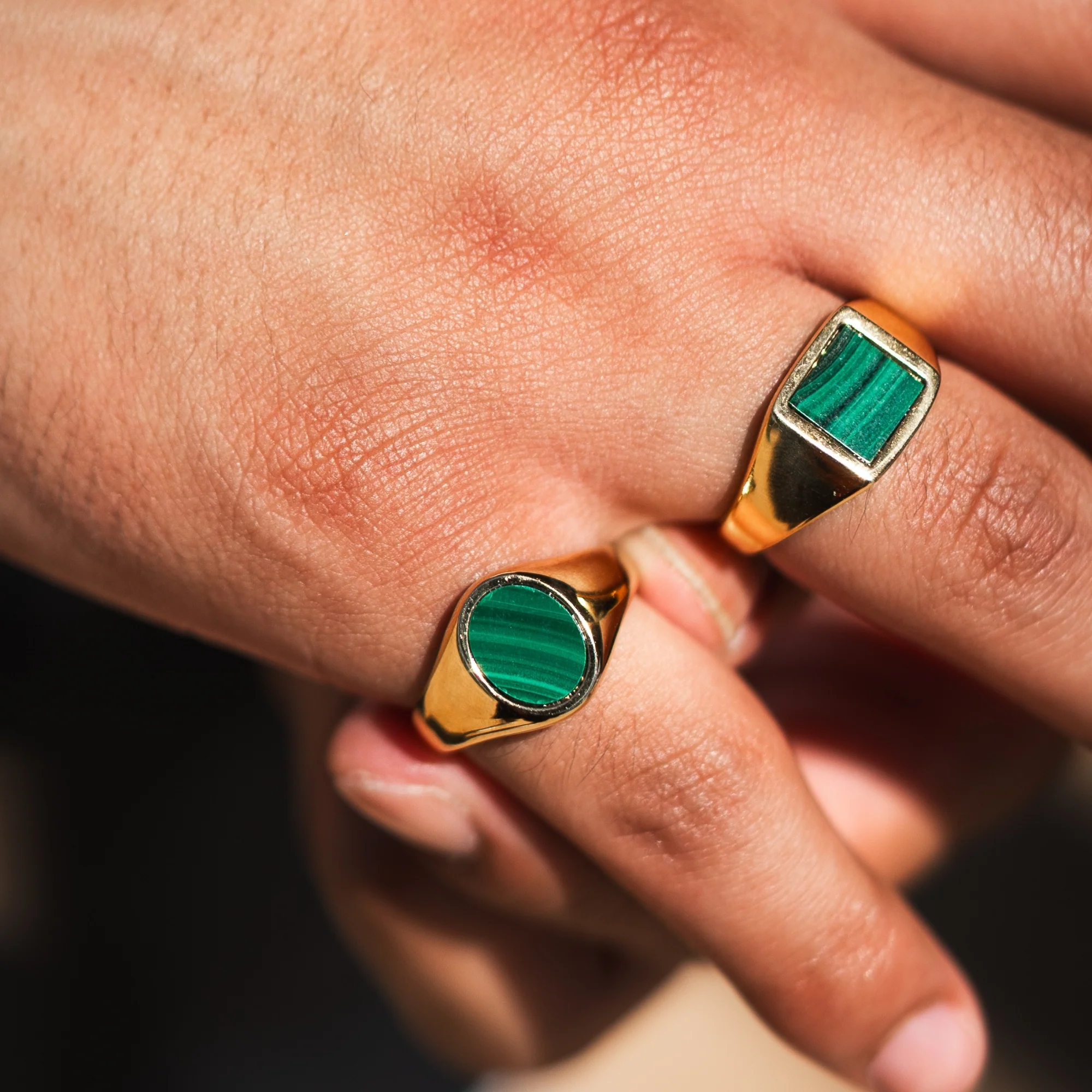 Malachite Signet Ring - Silver - Image 9