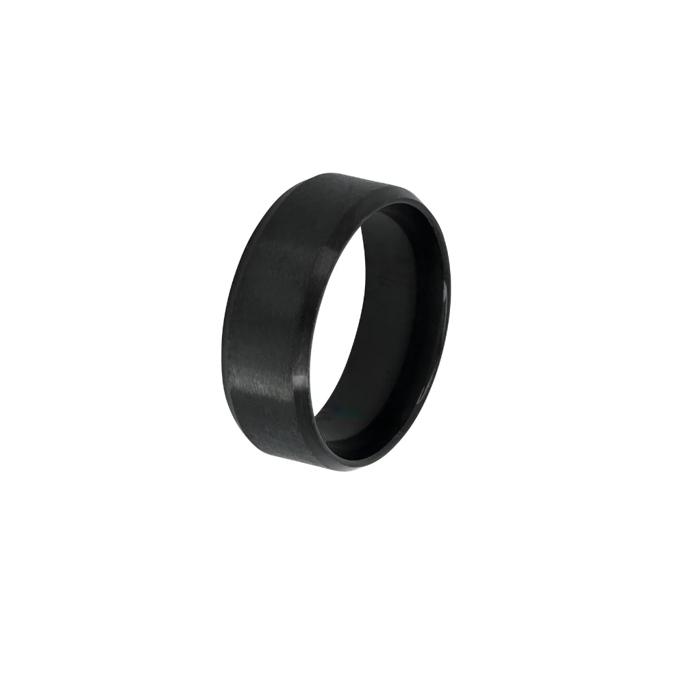 Mens Band Ring - Black - Image 5