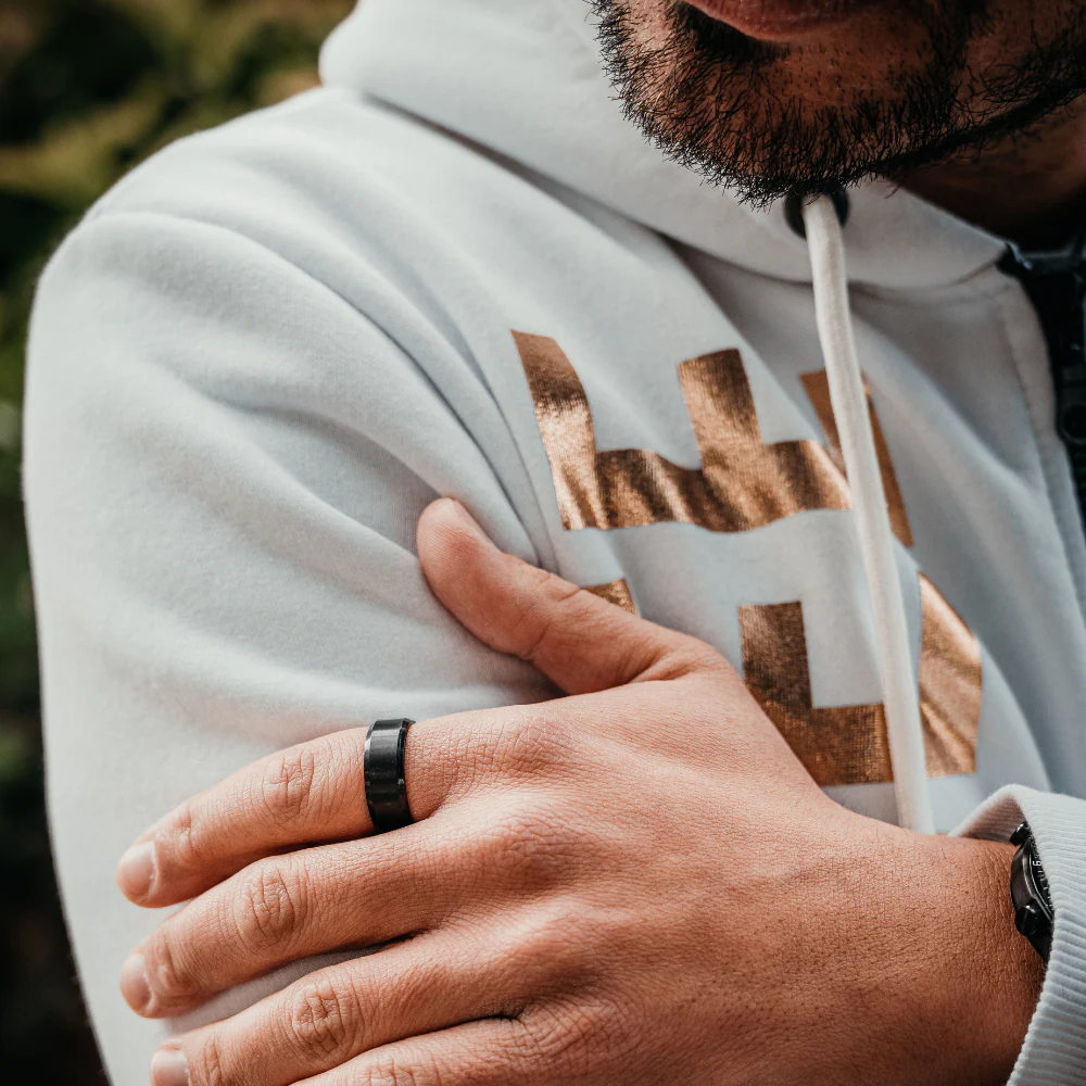 Mens Band Ring - Black - Image 6