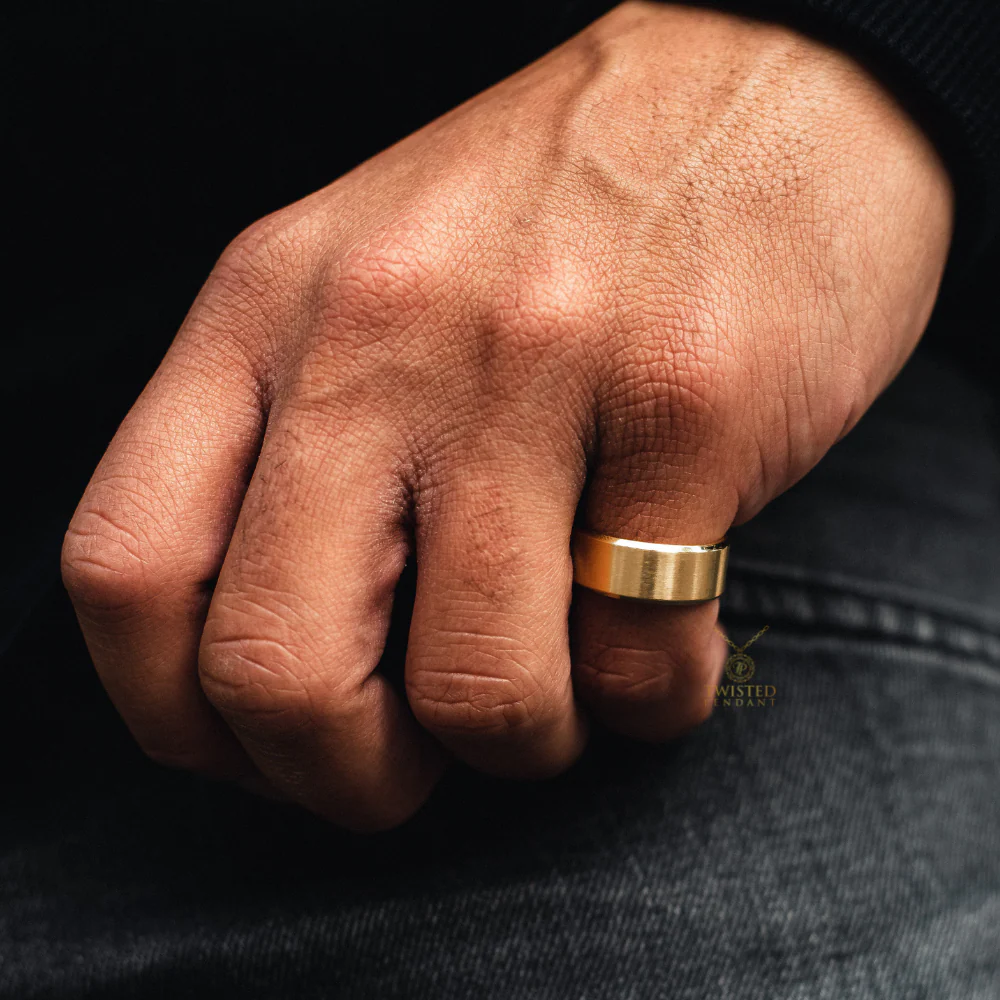 Brushed Band Ring - Gold - Image 6