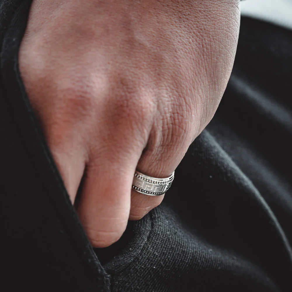 Greek Band Ring - Silver - Image 5