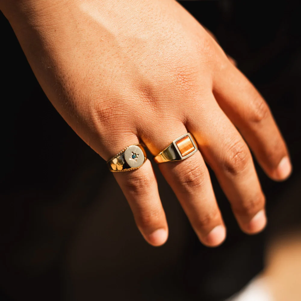 North Star Signet Blue Ring - Silver - Image 10