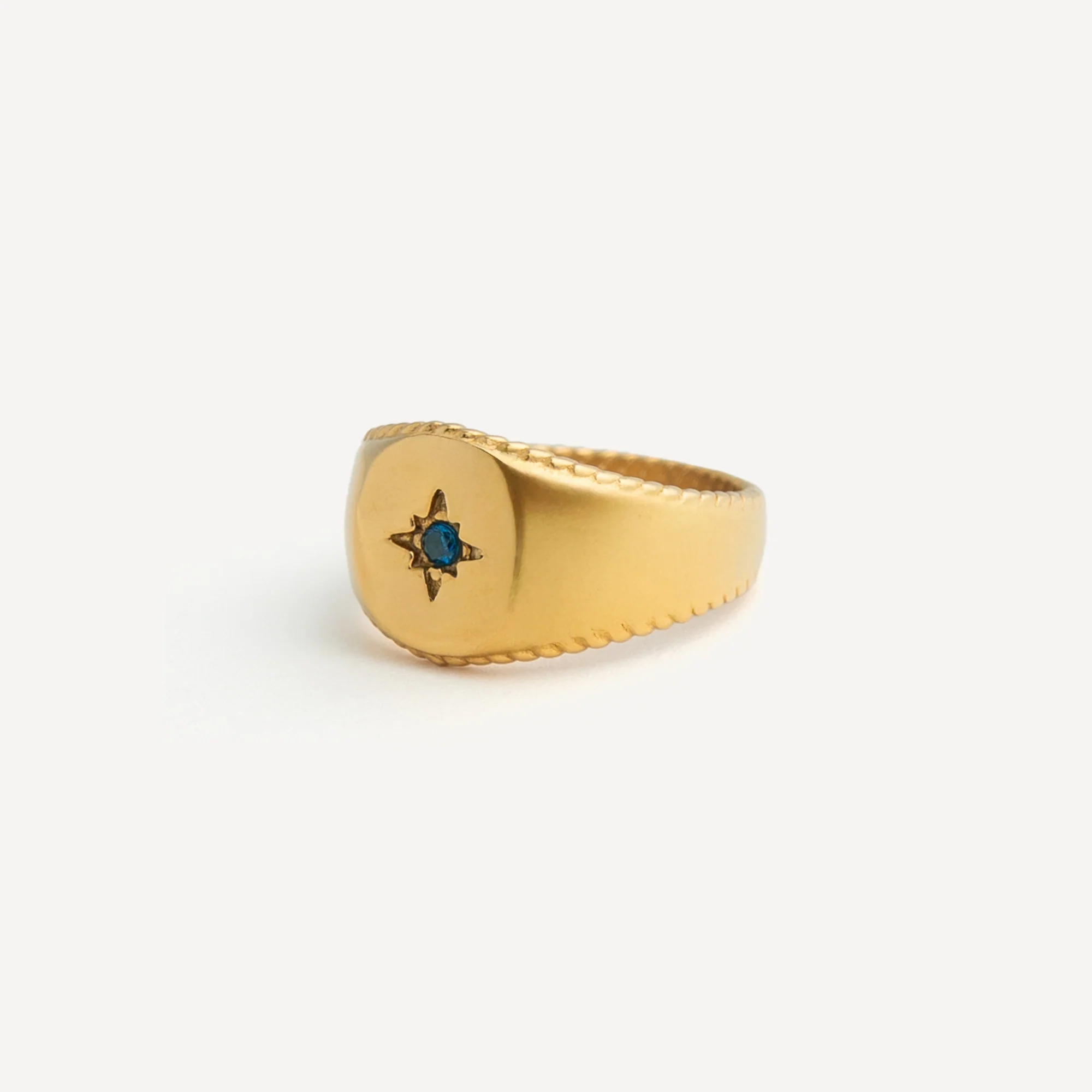 North Star Signet Blue Ring - Silver - Image 6