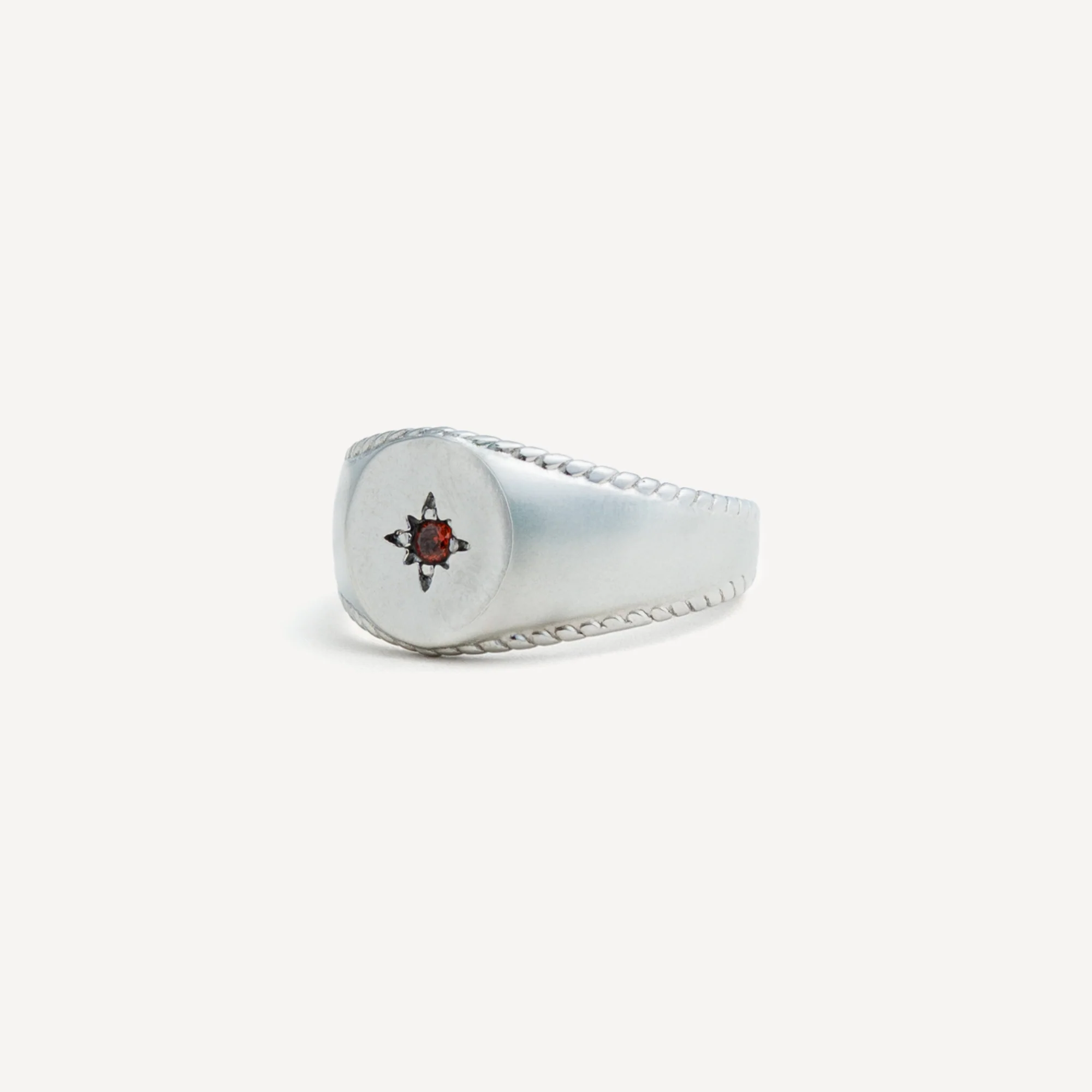 North Star Signet Red Ring - Gold - Image 4