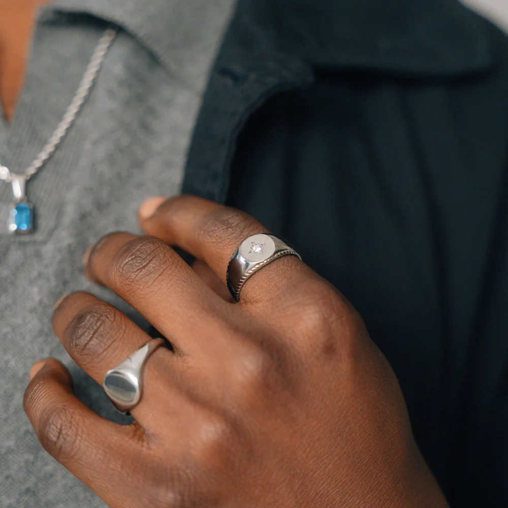 North Star Signet Ring - Silver - Image 3