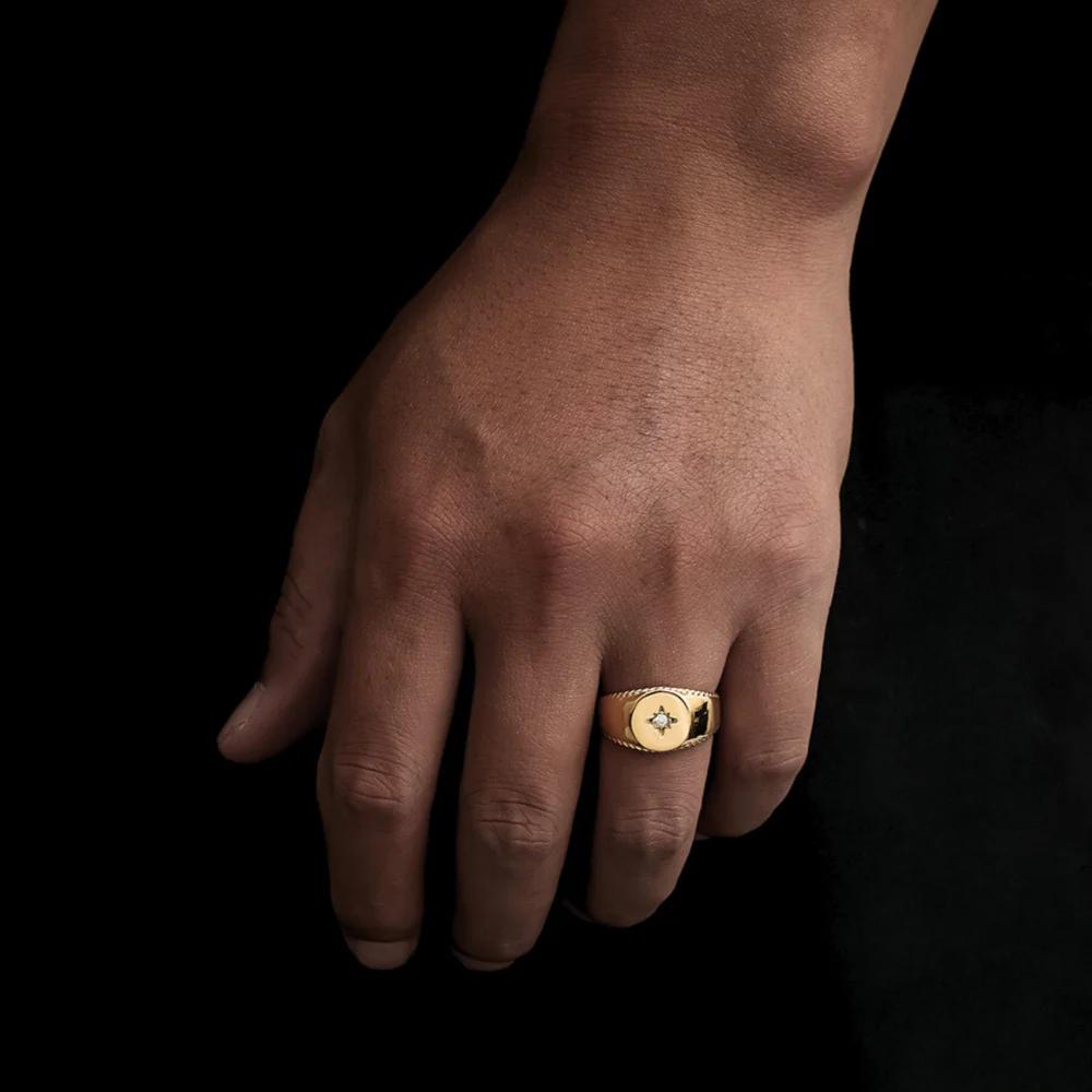 North Star Signet Ring - Silver - Image 7