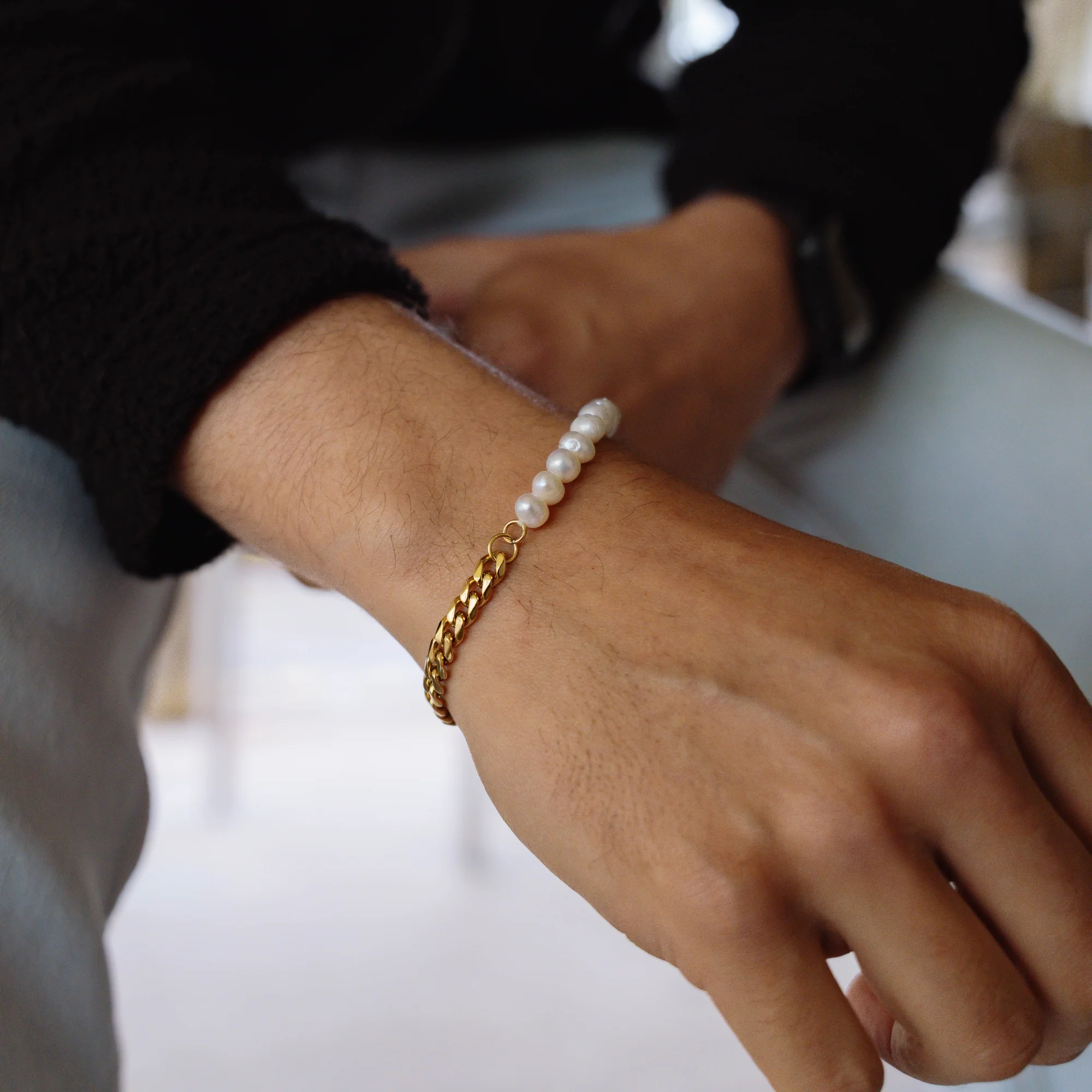 Freshwater Pearl Cuban - Silver - Image 7