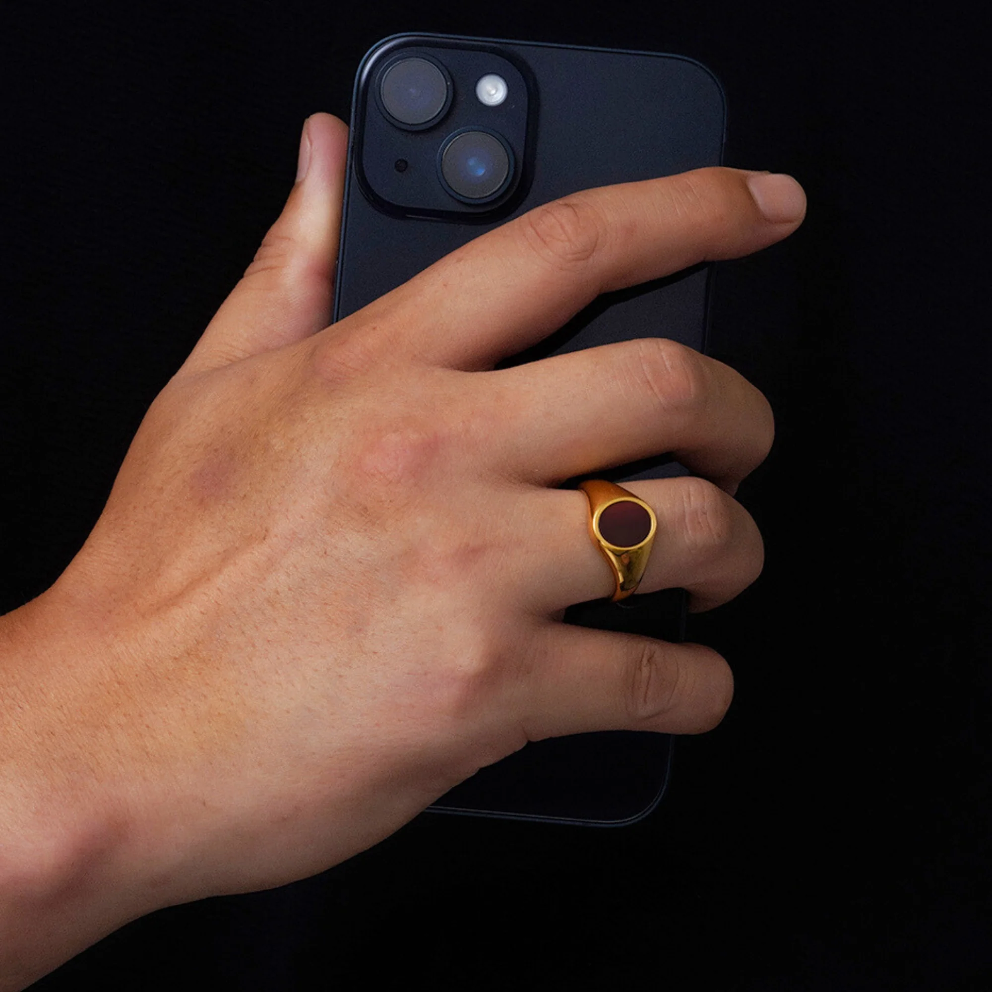 Red Tigers Eye Oval Ring - Gold - Image 5