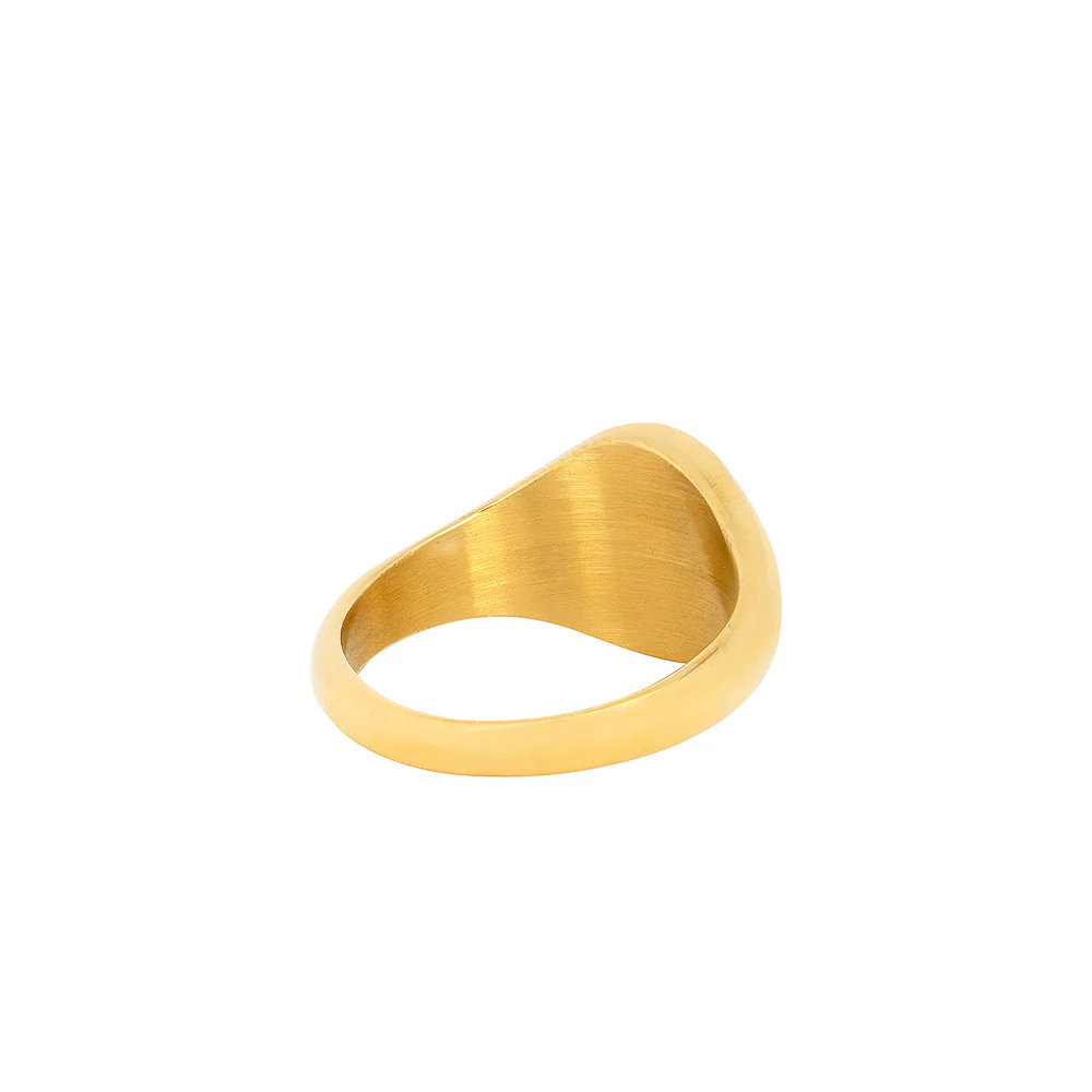 Blue Lapis Lazuli Signet Ring - Gold - Image 8