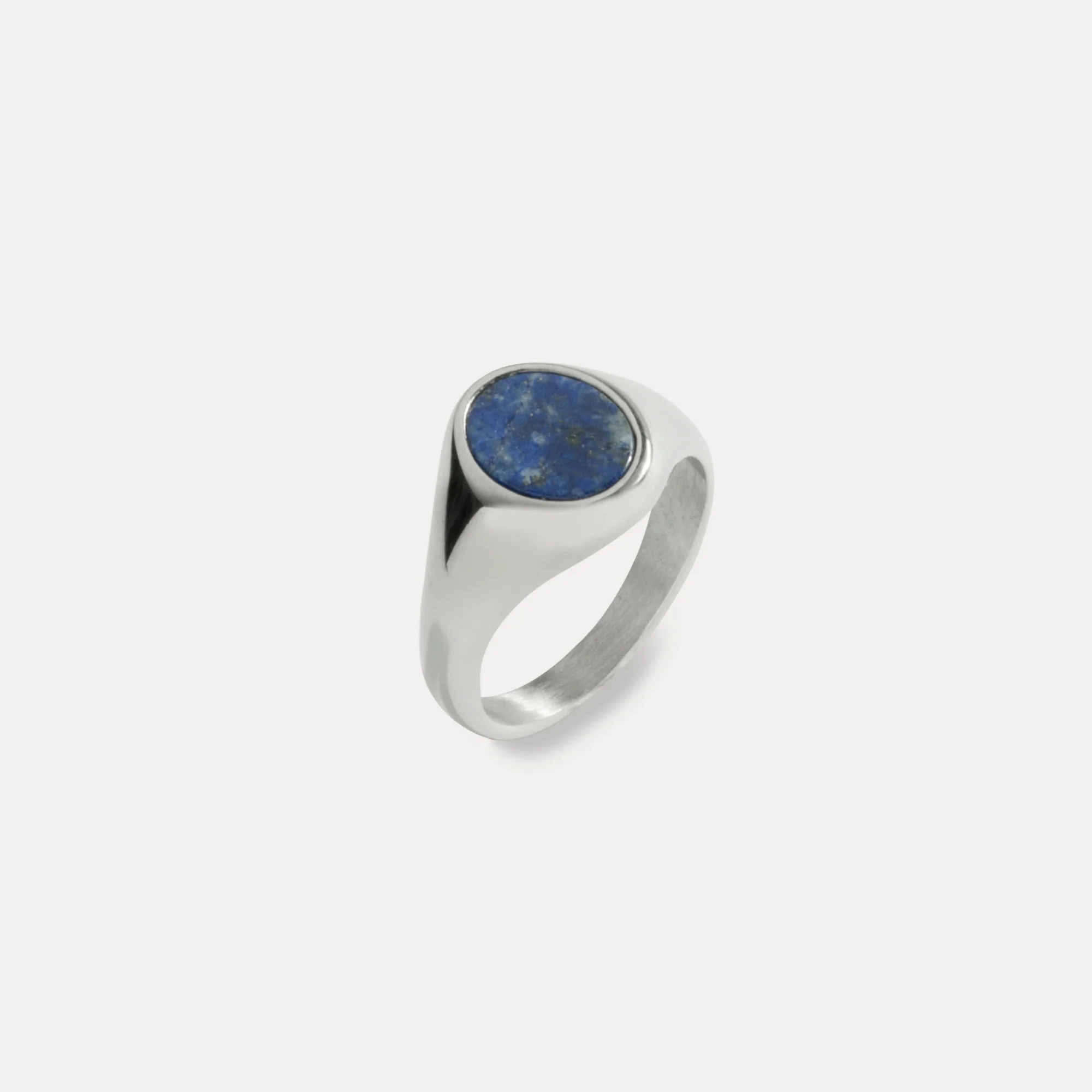 Blue Lapis Lazuli Signet Ring - Silver - Image 7
