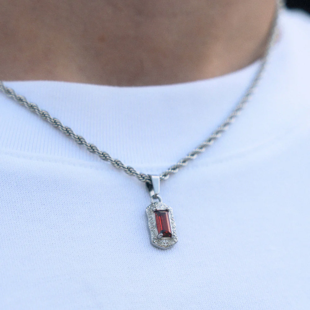 Ruby Pendant - Silver - Image 8