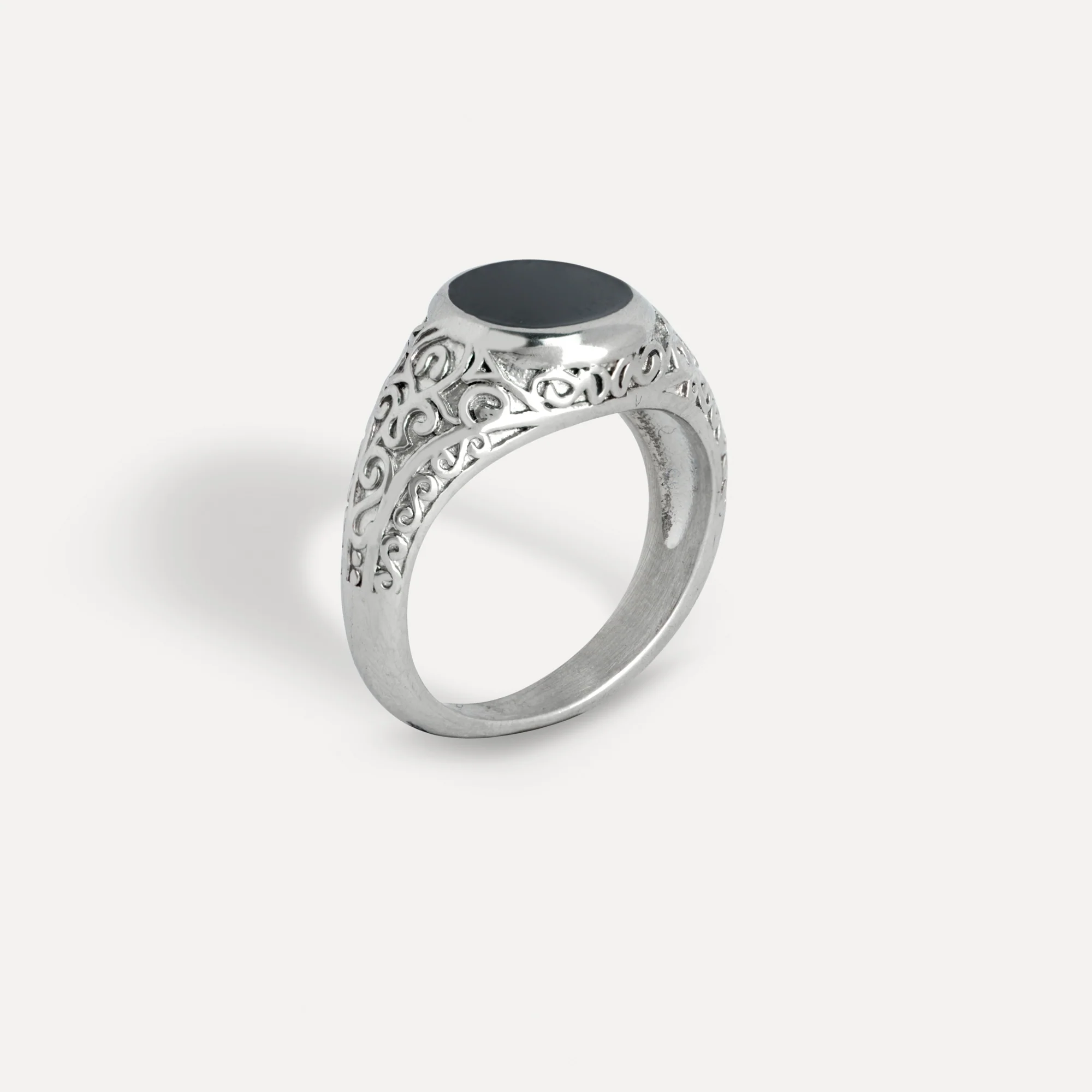 Signet Noir Ring - Silver - Image 3