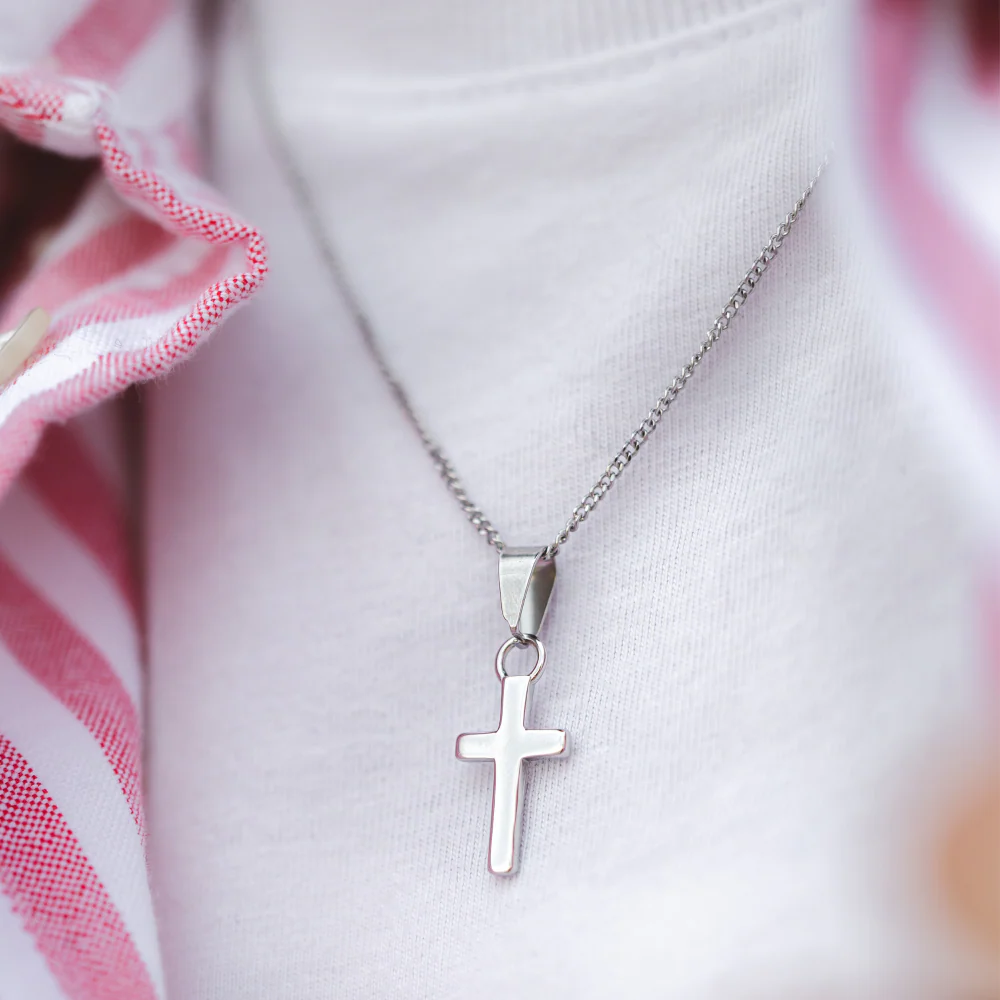 Mini Cross (Thin Chain) - 925 Silver - Image 3