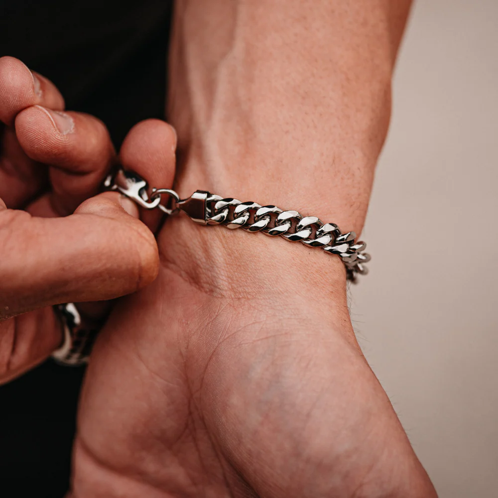Silver Cuban Bracelet (8MM) - Image 3