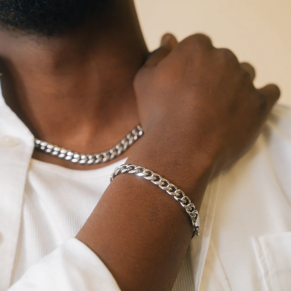 Silver Cuban Bracelet (8MM) - Image 4