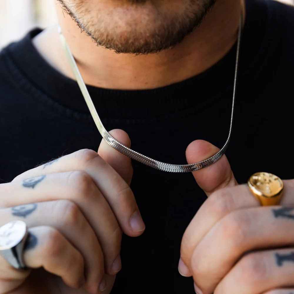 Silver Flat Snake Chain (5MM) - Image 5