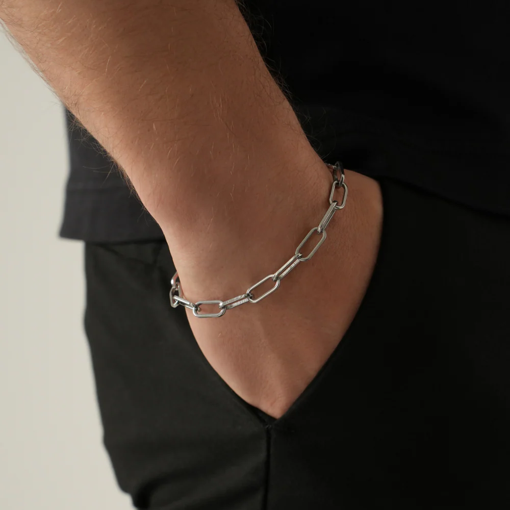 Silver Paperclip Bracelet - Image 3