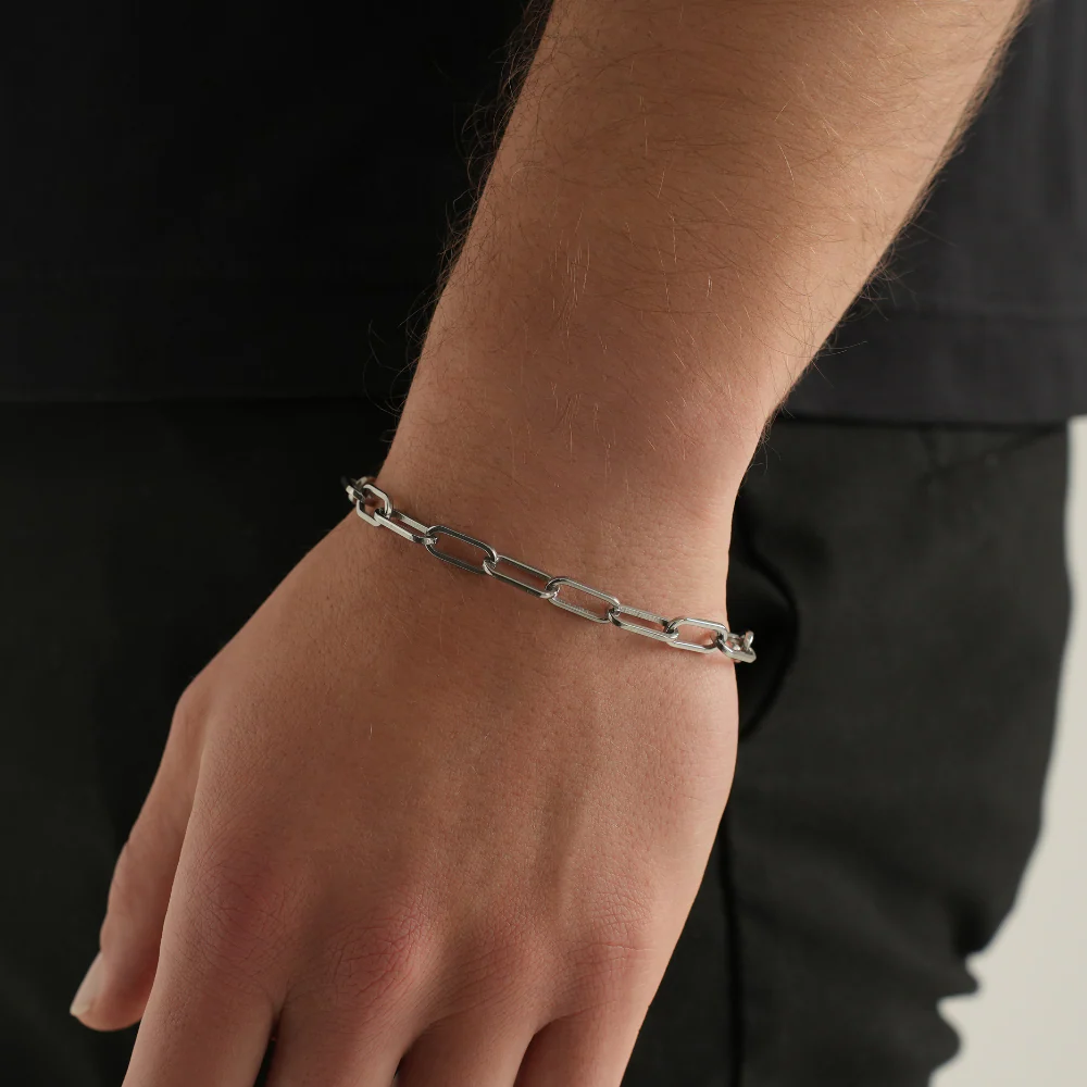 Silver Paperclip Bracelet - Image 4