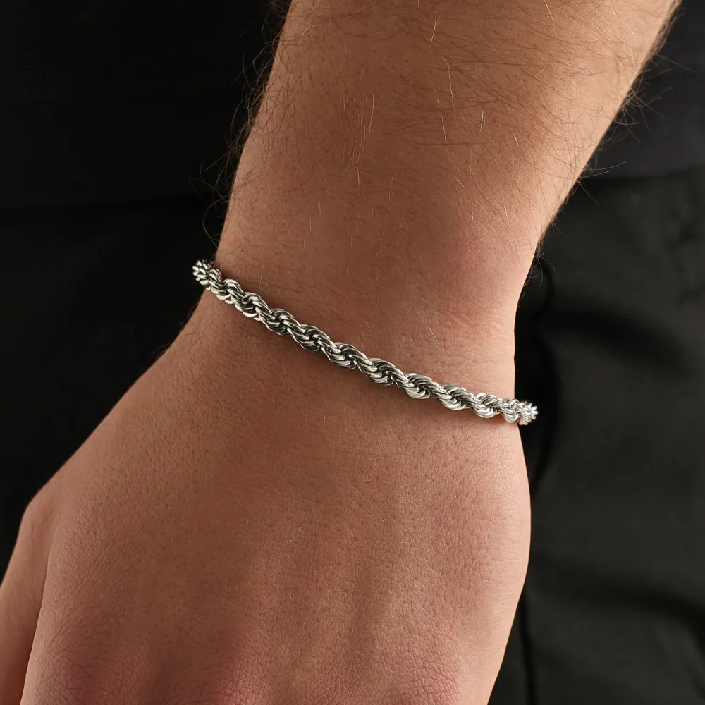 Silver Rope Bracelet (5MM) - Image 6
