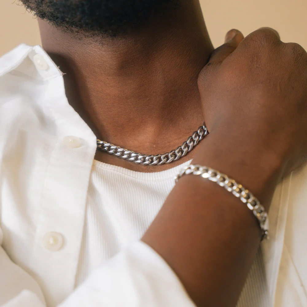 Silver Thick Cuban Chain (8MM) - Image 4