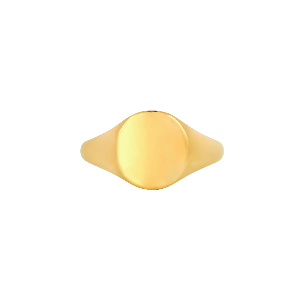 Smooth Signet Ring - Gold - Image 8