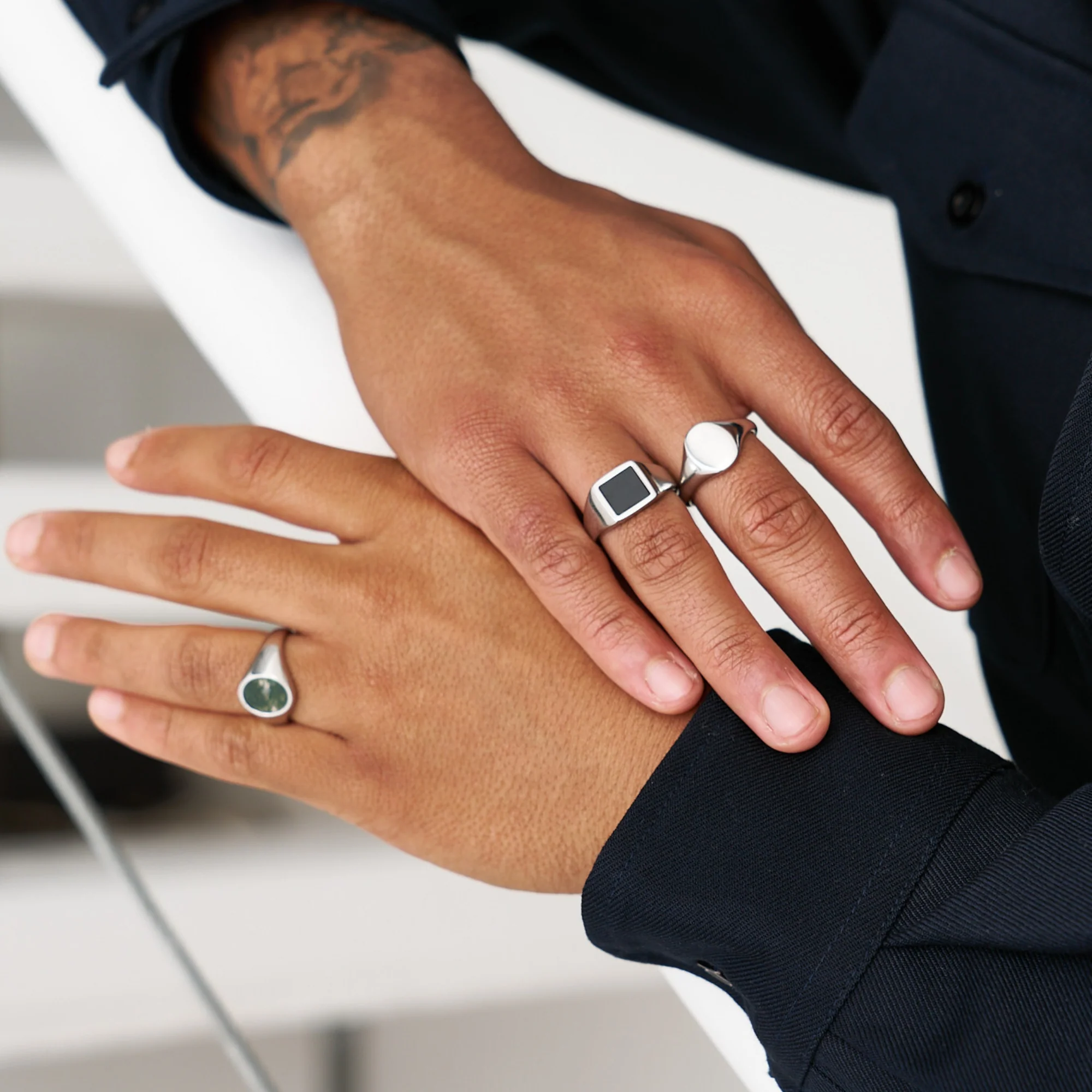 Smooth Signet Ring - Silver - Image 4