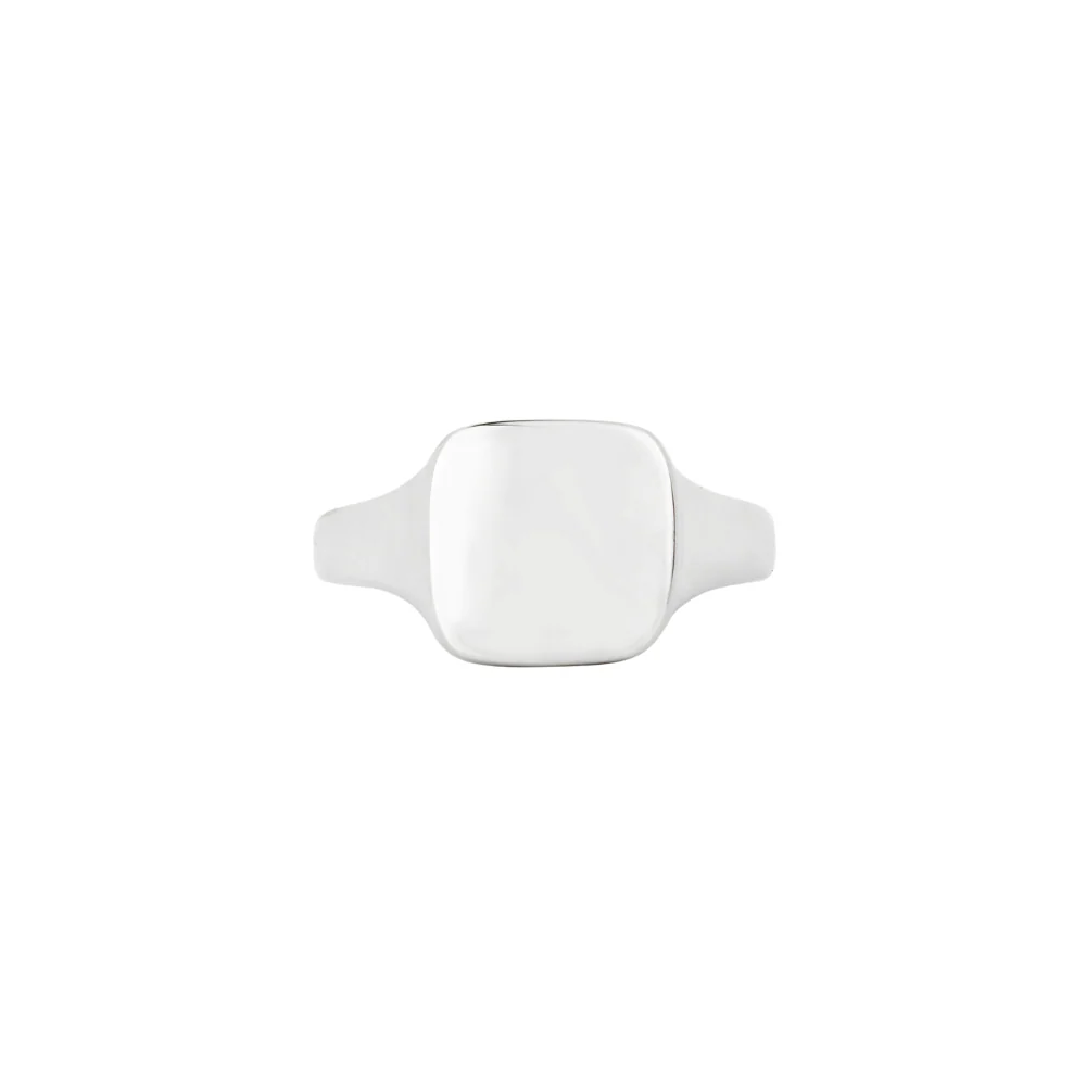 Smooth Square Signet - Silver - Image 3