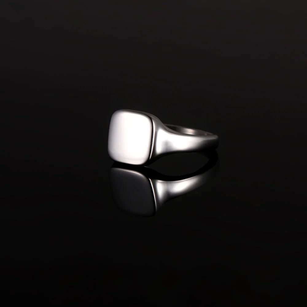 Smooth Square Signet - Silver - Image 5