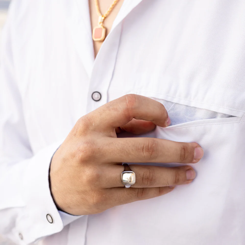 Smooth Square Signet - Silver - Image 6