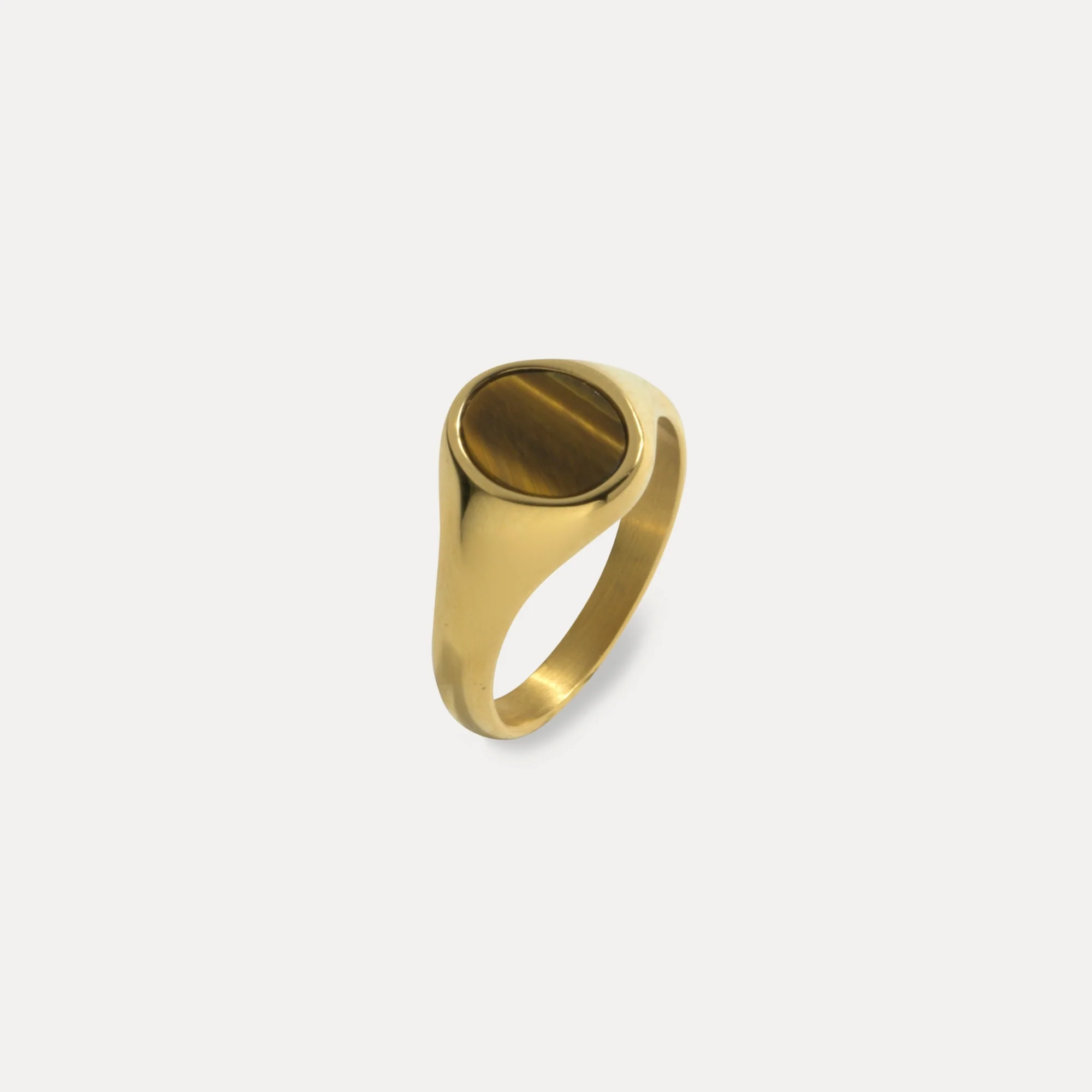 Tigers Eye Signet Ring - Gold - Image 7
