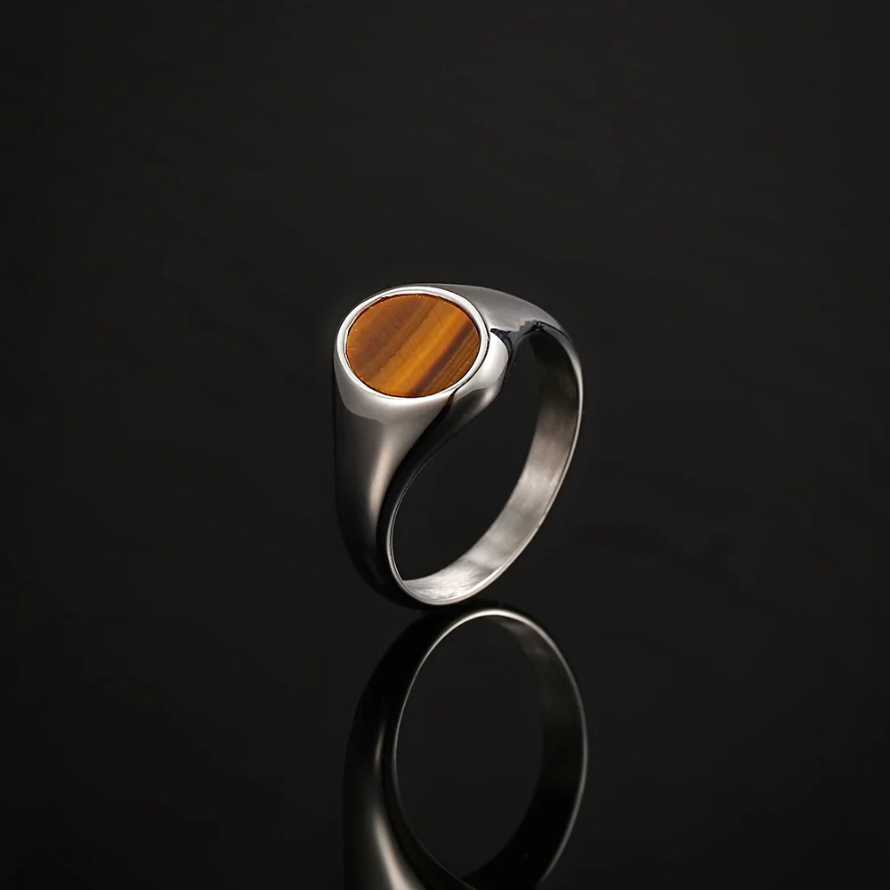 Tigers Eye Signet Ring - Silver - Image 4