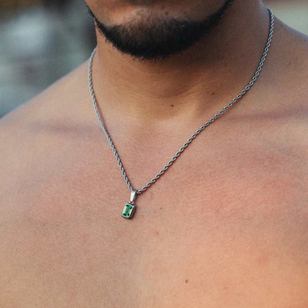 Emerald Pendant - Silver - Image 3