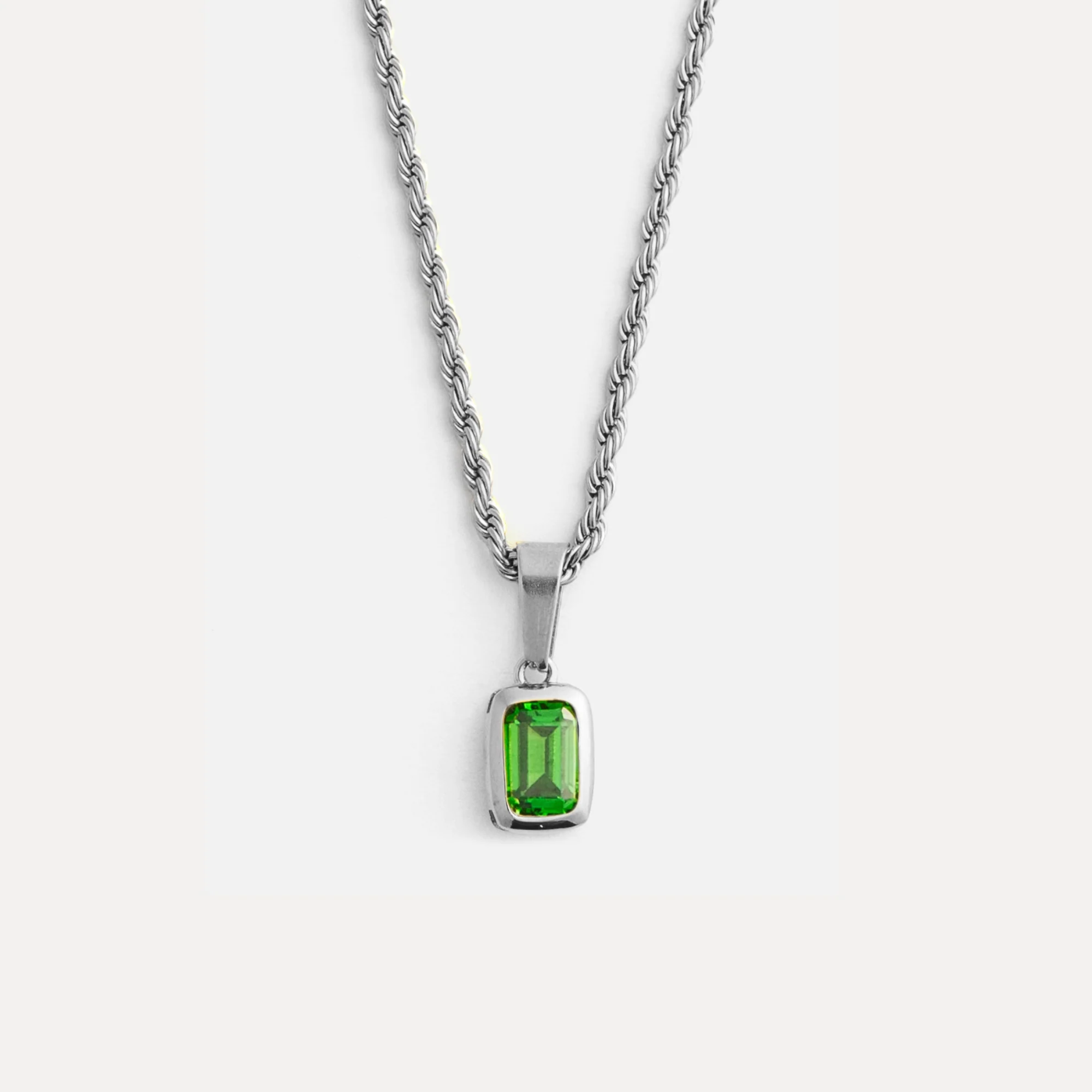 Emerald Pendant - Silver - Image 4