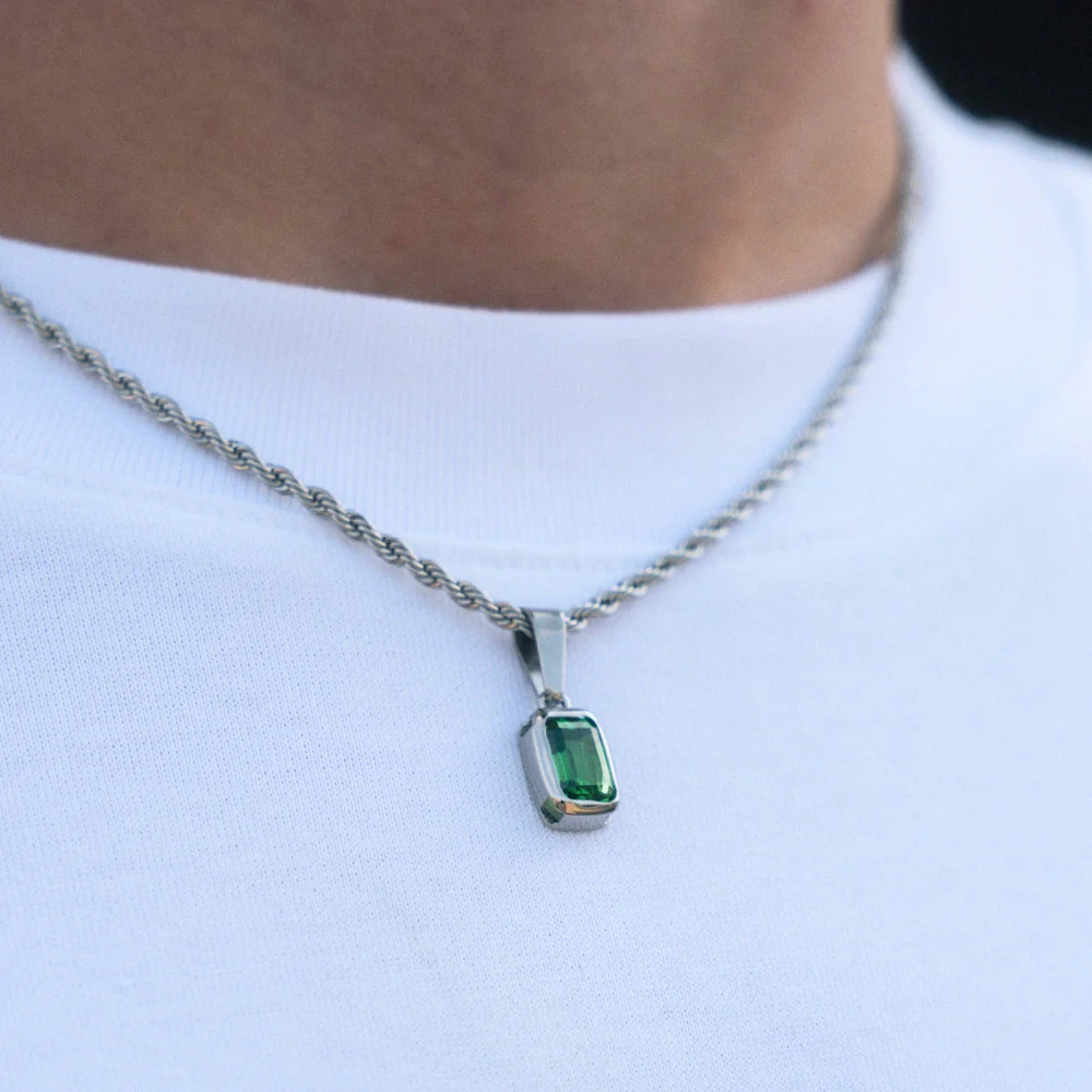 Emerald Pendant - Silver - Image 5
